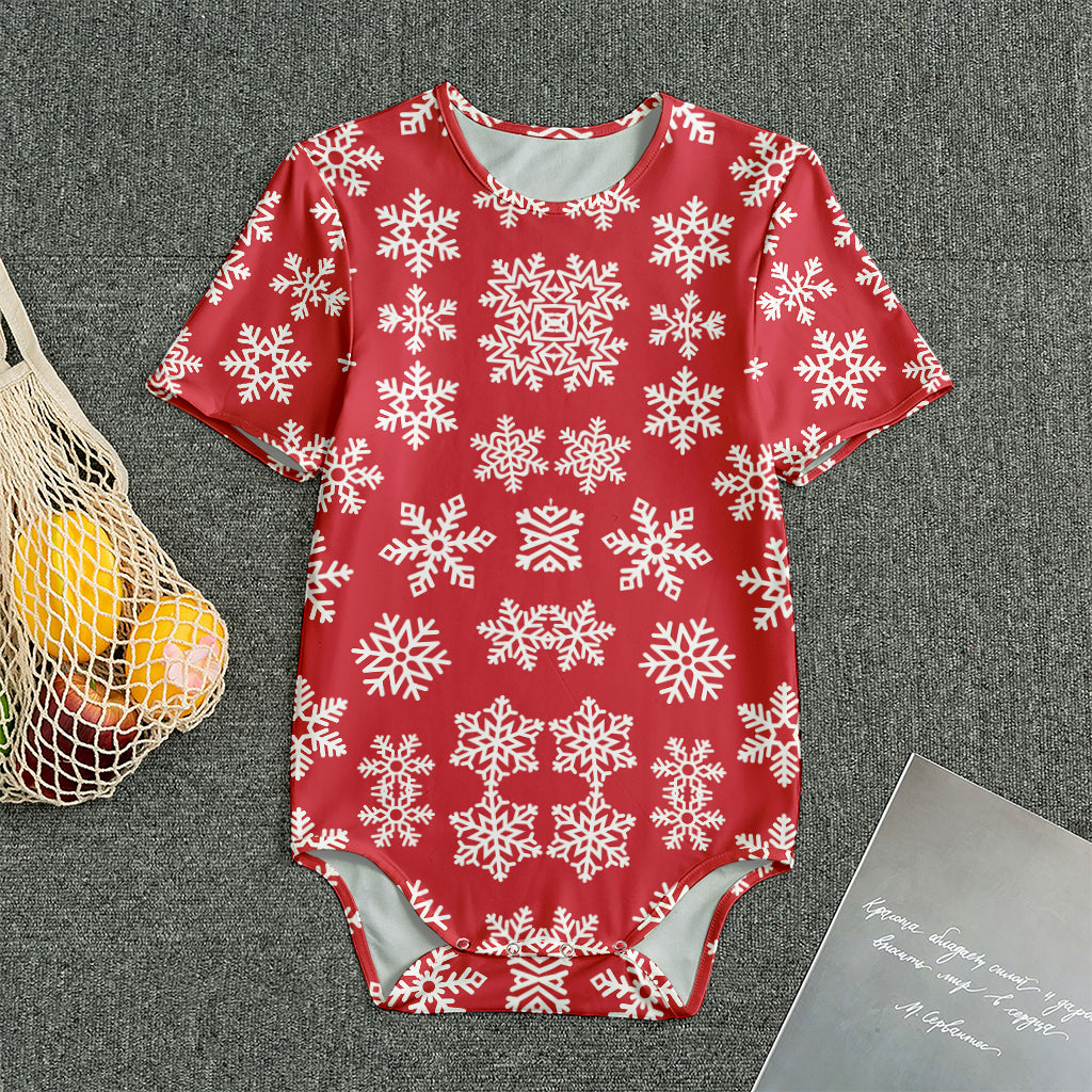 Merry Christmas Snowflakes Pattern Print Men's Bodysuit