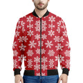 Merry Christmas Snowflakes Pattern Print Men's Bomber Jacket
