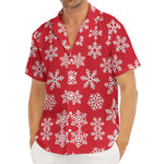 Merry Christmas Snowflakes Pattern Print Men's Deep V-Neck Shirt