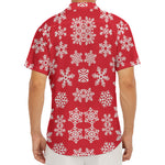 Merry Christmas Snowflakes Pattern Print Men's Deep V-Neck Shirt