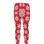 Merry Christmas Snowflakes Pattern Print Men's leggings
