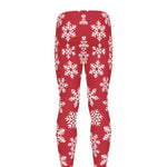 Merry Christmas Snowflakes Pattern Print Men's leggings