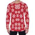 Merry Christmas Snowflakes Pattern Print Men's Long Sleeve T-Shirt