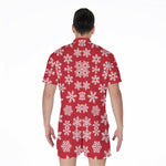 Merry Christmas Snowflakes Pattern Print Men's Rompers