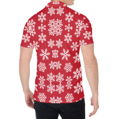 Merry Christmas Snowflakes Pattern Print Men's Shirt