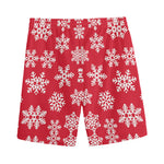 Merry Christmas Snowflakes Pattern Print Men's Sports Shorts