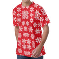 Merry Christmas Snowflakes Pattern Print Men's Velvet T-Shirt