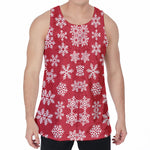 Merry Christmas Snowflakes Pattern Print Men's Velvet Tank Top