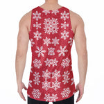 Merry Christmas Snowflakes Pattern Print Men's Velvet Tank Top