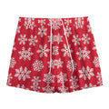 Merry Christmas Snowflakes Pattern Print Mesh Shorts