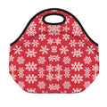 Merry Christmas Snowflakes Pattern Print Neoprene Lunch Bag