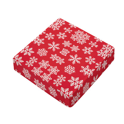 Merry Christmas Snowflakes Pattern Print Outdoor Seat Cushion Cover