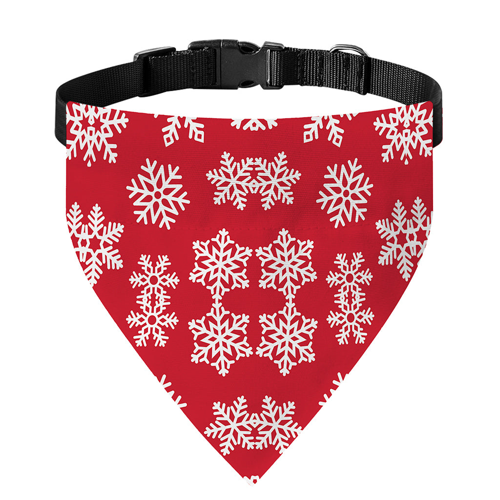 Merry Christmas Snowflakes Pattern Print Over The Collar Dog Bandana