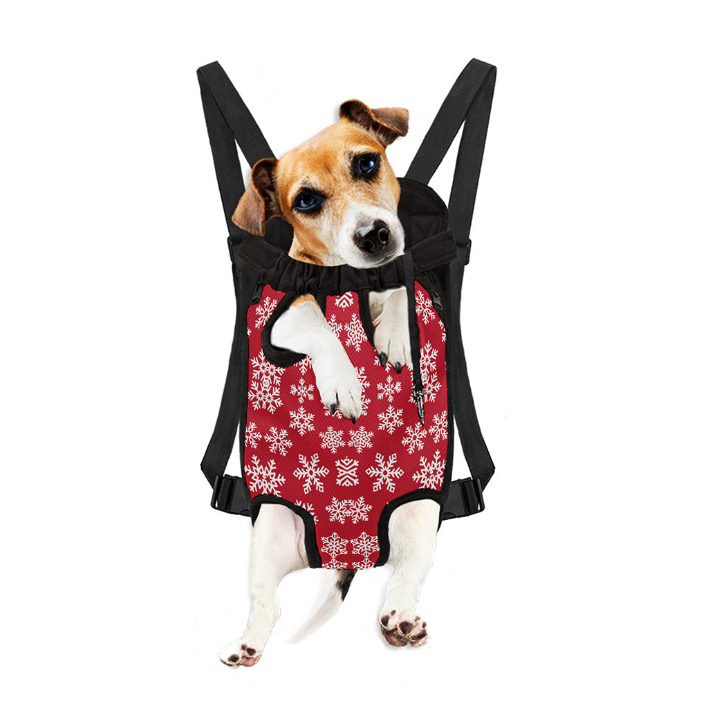 Merry Christmas Snowflakes Pattern Print Pet Carrier Backpack