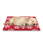 Merry Christmas Snowflakes Pattern Print Pet Cooling Mat Cover