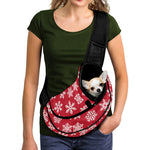 Merry Christmas Snowflakes Pattern Print Pet Sling Carrier