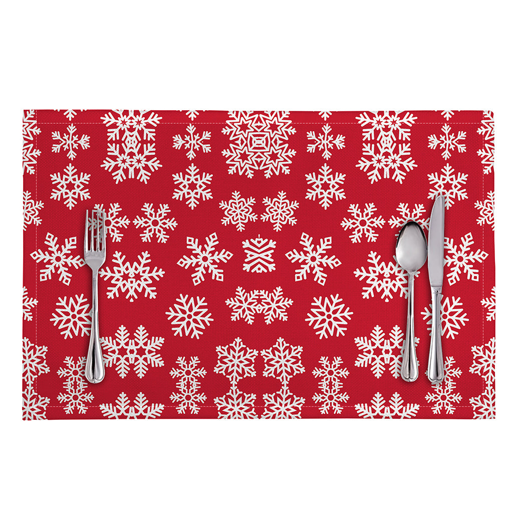 Merry Christmas Snowflakes Pattern Print Placemat