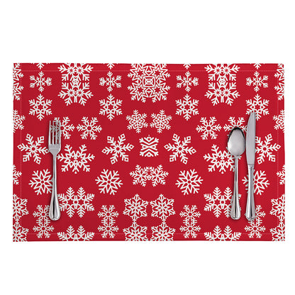 Merry Christmas Snowflakes Pattern Print Placemat