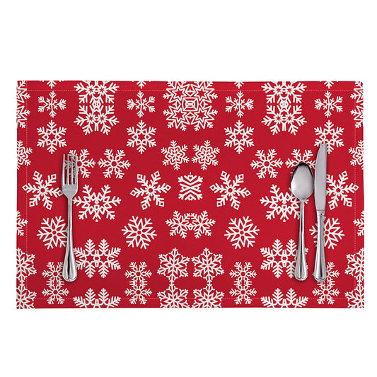 Merry Christmas Snowflakes Pattern Print Placemat
