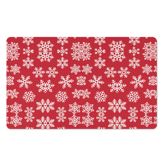 Merry Christmas Snowflakes Pattern Print Polyester Doormat
