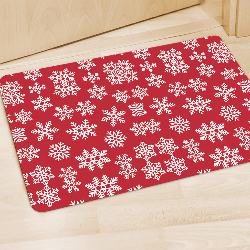Merry Christmas Snowflakes Pattern Print Polyester Doormat