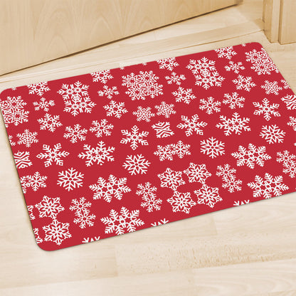 Merry Christmas Snowflakes Pattern Print Polyester Doormat