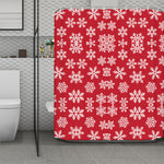Merry Christmas Snowflakes Pattern Print Polyester Shower Curtain