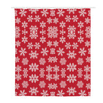 Merry Christmas Snowflakes Pattern Print Polyester Shower Curtain