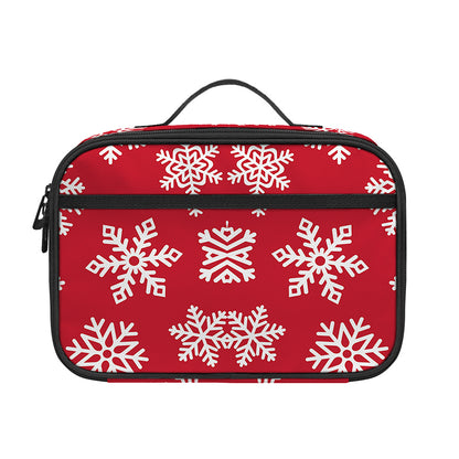 Merry Christmas Snowflakes Pattern Print Portable Lunch Bag