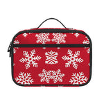 Merry Christmas Snowflakes Pattern Print Portable Lunch Bag