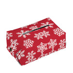 Merry Christmas Snowflakes Pattern Print Rectangle Tissue Box Cover