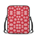 Merry Christmas Snowflakes Pattern Print Rectangular Crossbody Bag