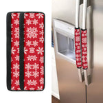 Merry Christmas Snowflakes Pattern Print Refrigerator Handle Covers