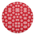 Merry Christmas Snowflakes Pattern Print Round Blanket