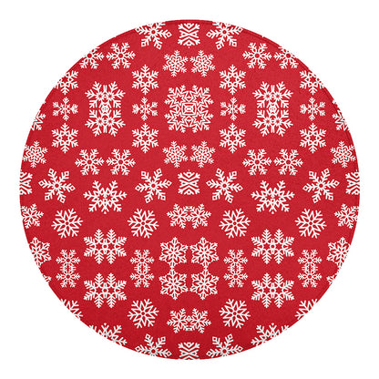 Merry Christmas Snowflakes Pattern Print Round Blanket