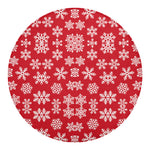 Merry Christmas Snowflakes Pattern Print Round Blanket