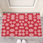 Merry Christmas Snowflakes Pattern Print Rubber Doormat