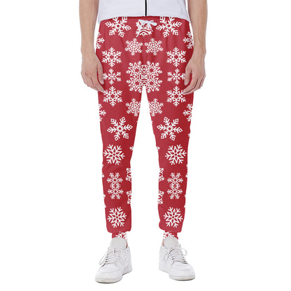 Merry Christmas Snowflakes Pattern Print Scuba Joggers