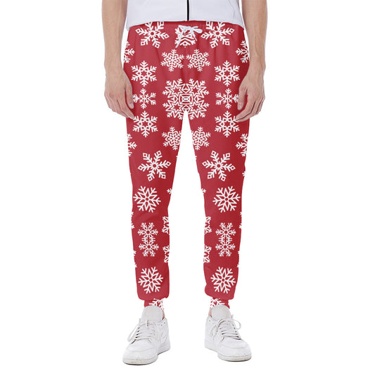 Merry Christmas Snowflakes Pattern Print Scuba Joggers