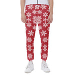 Merry Christmas Snowflakes Pattern Print Scuba Joggers