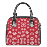 Merry Christmas Snowflakes Pattern Print Shoulder Handbag