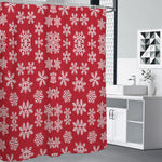 Merry Christmas Snowflakes Pattern Print Shower Curtain