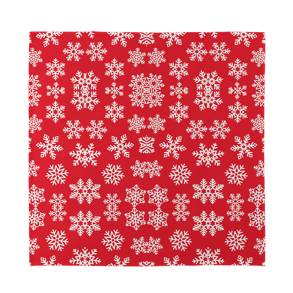 Merry Christmas Snowflakes Pattern Print Silk Bandana