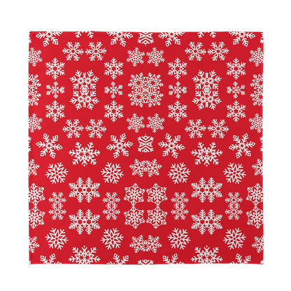 Merry Christmas Snowflakes Pattern Print Silk Bandana