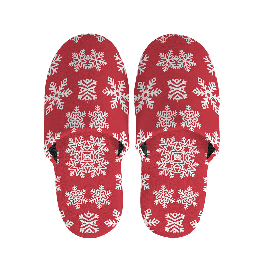 Merry Christmas Snowflakes Pattern Print Slippers
