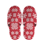 Merry Christmas Snowflakes Pattern Print Slippers
