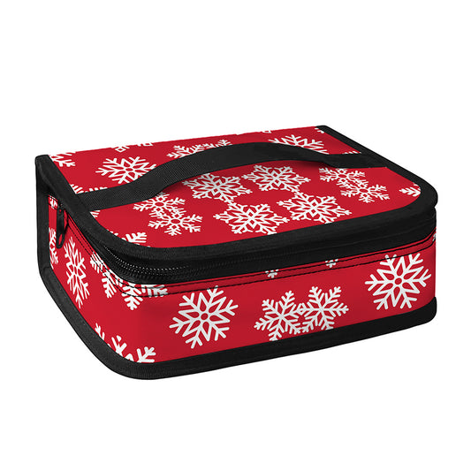 Merry Christmas Snowflakes Pattern Print Small Lunch Bag