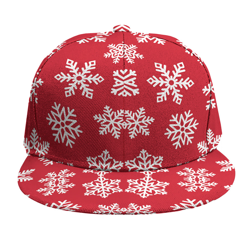 Merry Christmas Snowflakes Pattern Print Snapback Cap