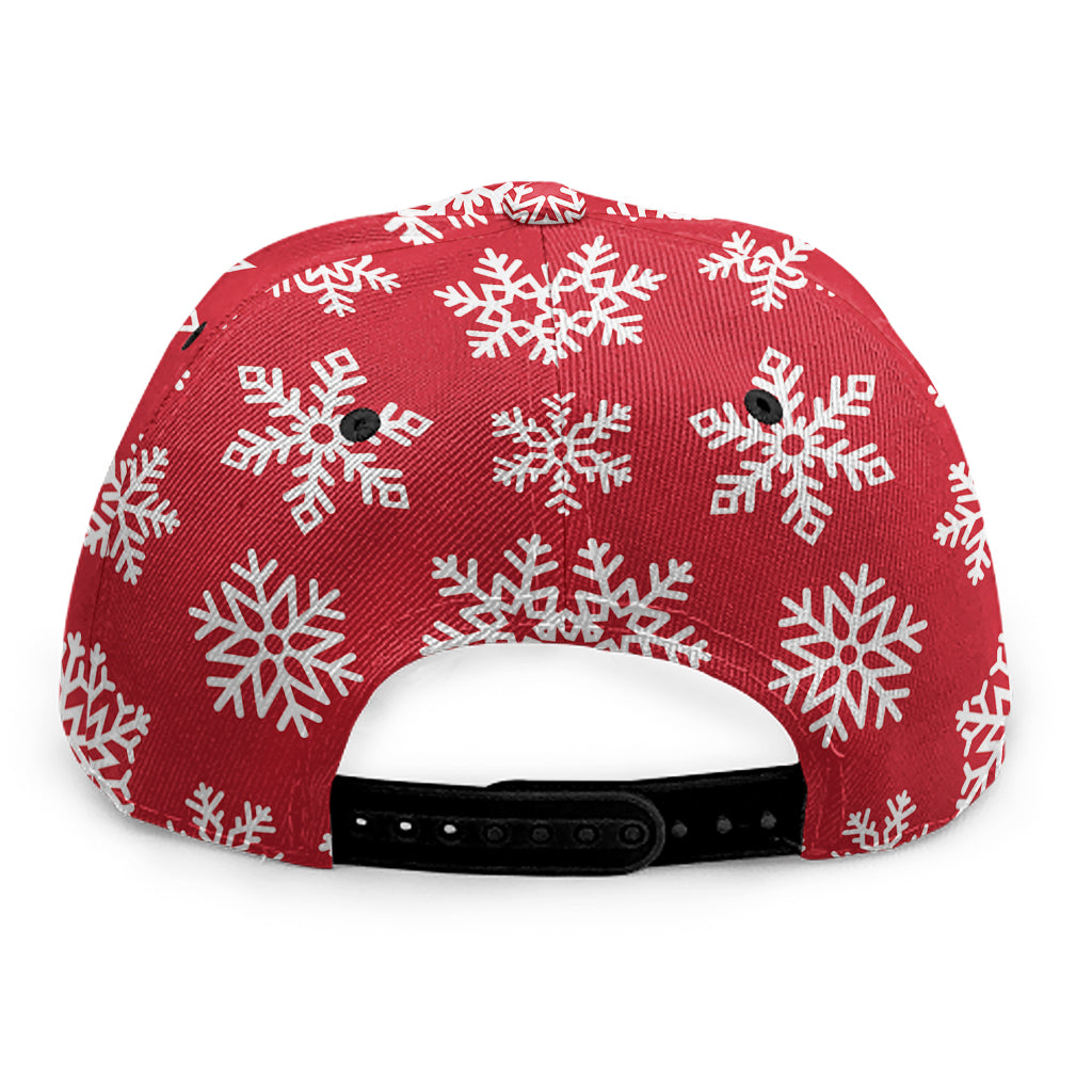 Merry Christmas Snowflakes Pattern Print Snapback Cap