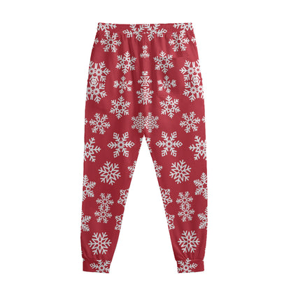 Merry Christmas Snowflakes Pattern Print Sweatpants